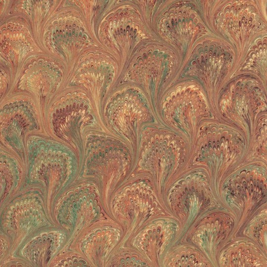 Hand Marbled Paper Peacock Pattern in Golden Yellows ~ Berretti Marbled Arts